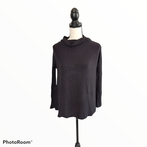 We the Free Lover Ribbed Split Back Black Sweater Womens Sz XS - Picture 5 of 10